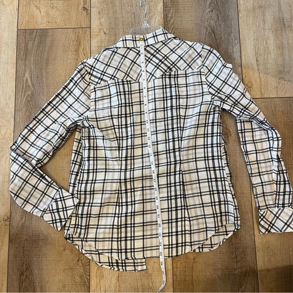 Levis Womens Black and White Tailored Fit Plaid Shirt Button Up Plaid small - Picture 4 of 5